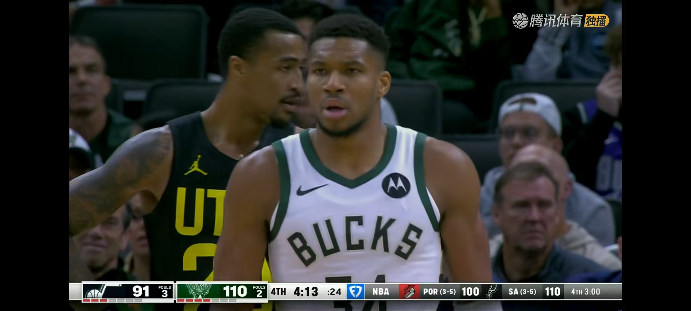 雄鹿主场横扫爵士，字母哥39分