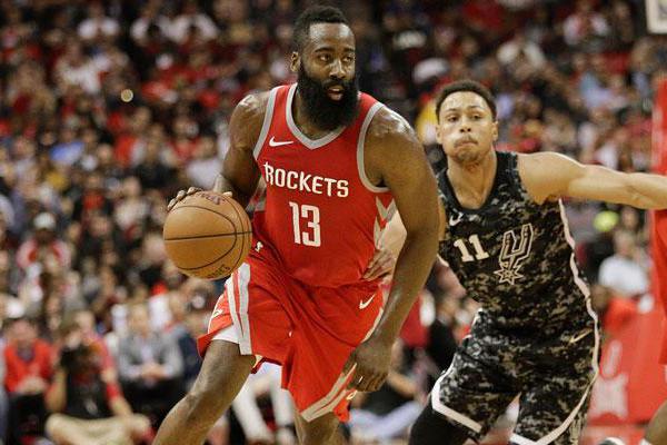 山西队逆转马刺，哈登带队取胜